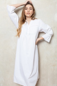 Victoria-X Cotton Lawn Poet Sleeve LONG LINE-TALL FULL LENGTH Nightdress